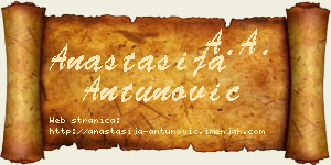 Anastasija Antunović vizit kartica